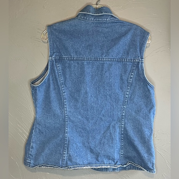 Vintage The Brass Menagerie “denim” vest women’s size L - Picture 10 of 11